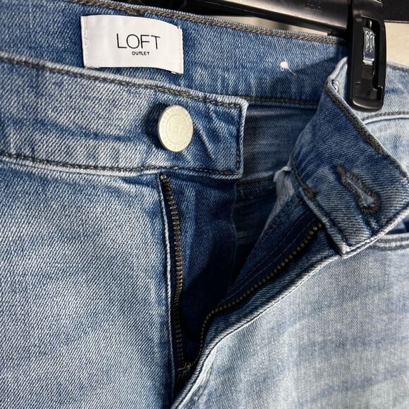 Loft Boot Cut mid rise denim jeans light Wash Size 8 - Picture 7 of 16